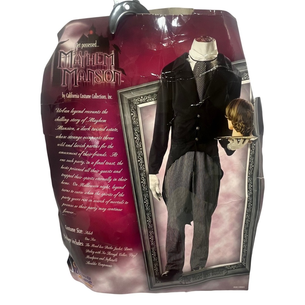 Mayhem Mansion Headless Waiter Halloween Costume Adult Large California Costumes